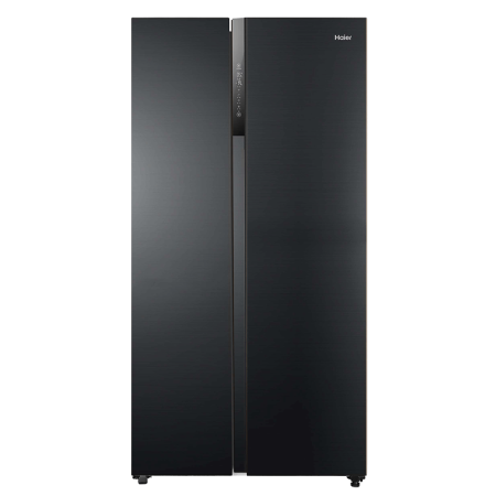 Haier SBS HRF-622IBG Side-by-Side Refrigerator – 550L Large Capacity, No-Frost, Digital Inverter, Black Glass Finish