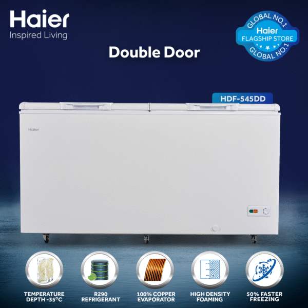Haier 20 Cu Ft Twin Door Turbo Cool Refrigerator - HDF-545DD