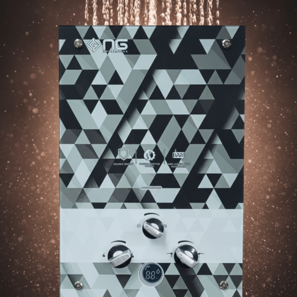 Nasgas DG-06L (Crystal) 6-Liter Gas Water Heater | Energy Efficient, Compact & Digital Display