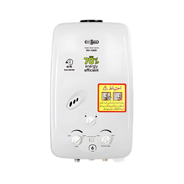 Super Asia GH-108Di Super Saver Series Gas Geyser (NG/LPG) – Energy Efficient Instant Water Heater in Pakistan
